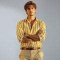 Men's striped button-up blouse