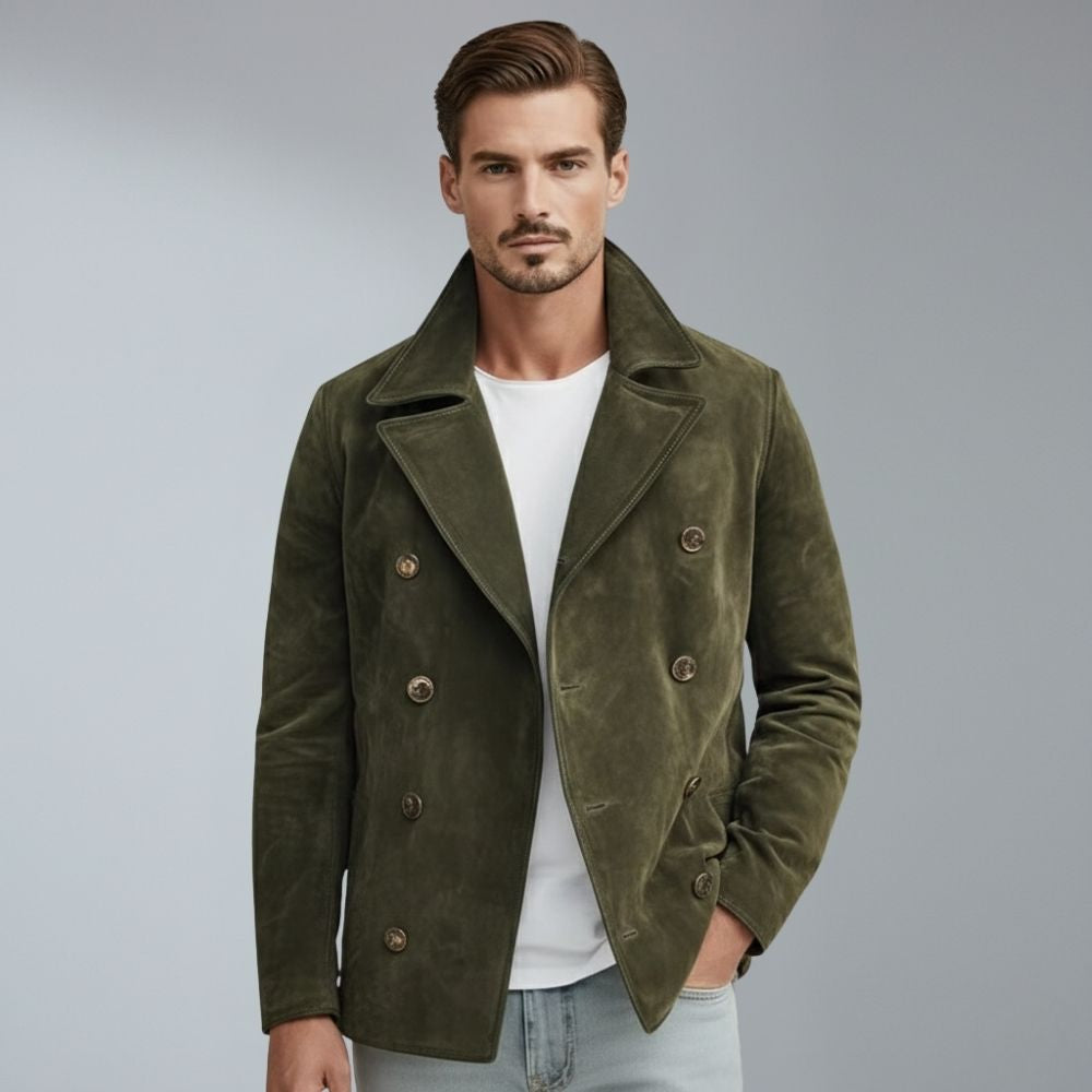 Men's slim fit double-breasted lapel jacket
