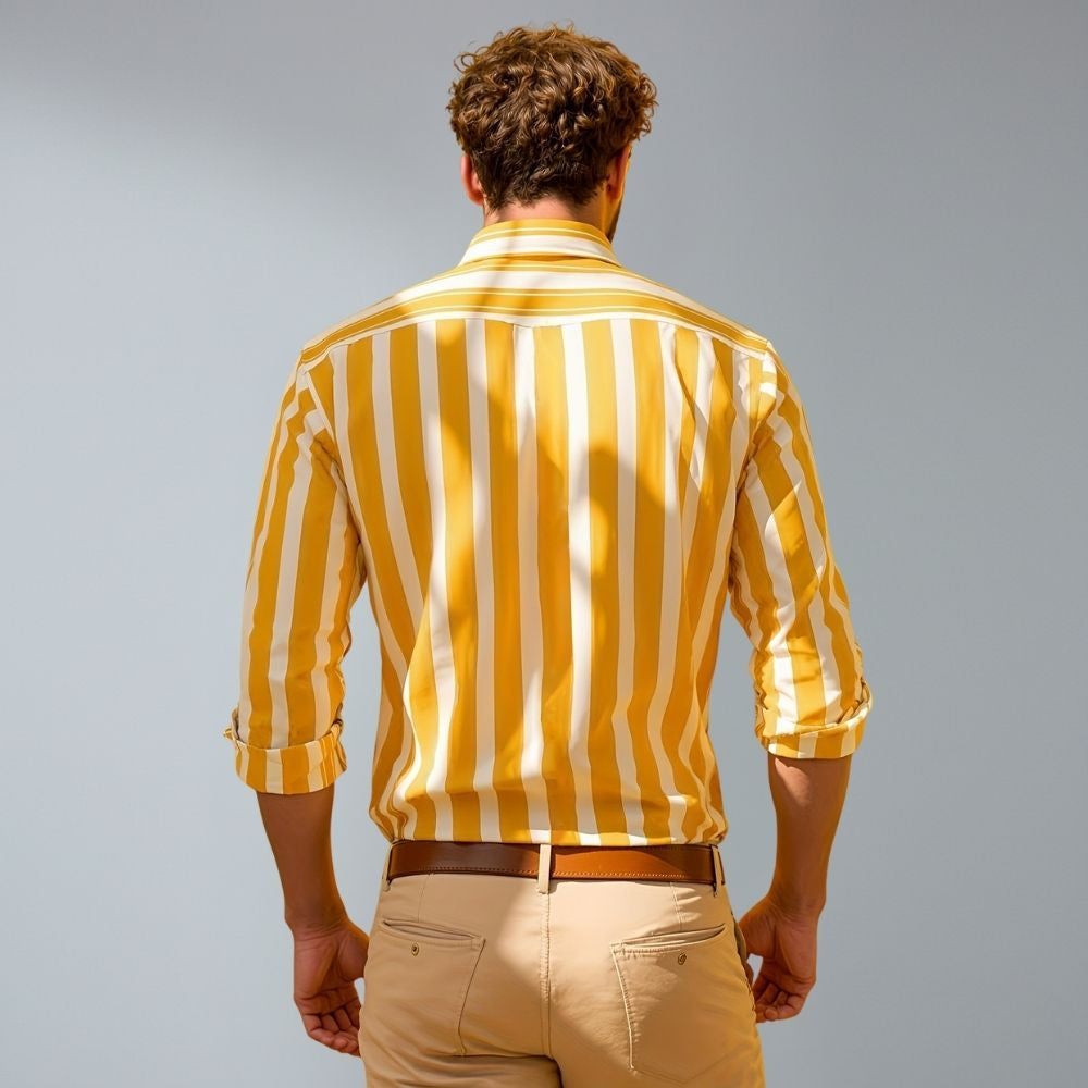 Men's striped button-up blouse