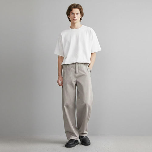Men's casual straight loose fit trousers