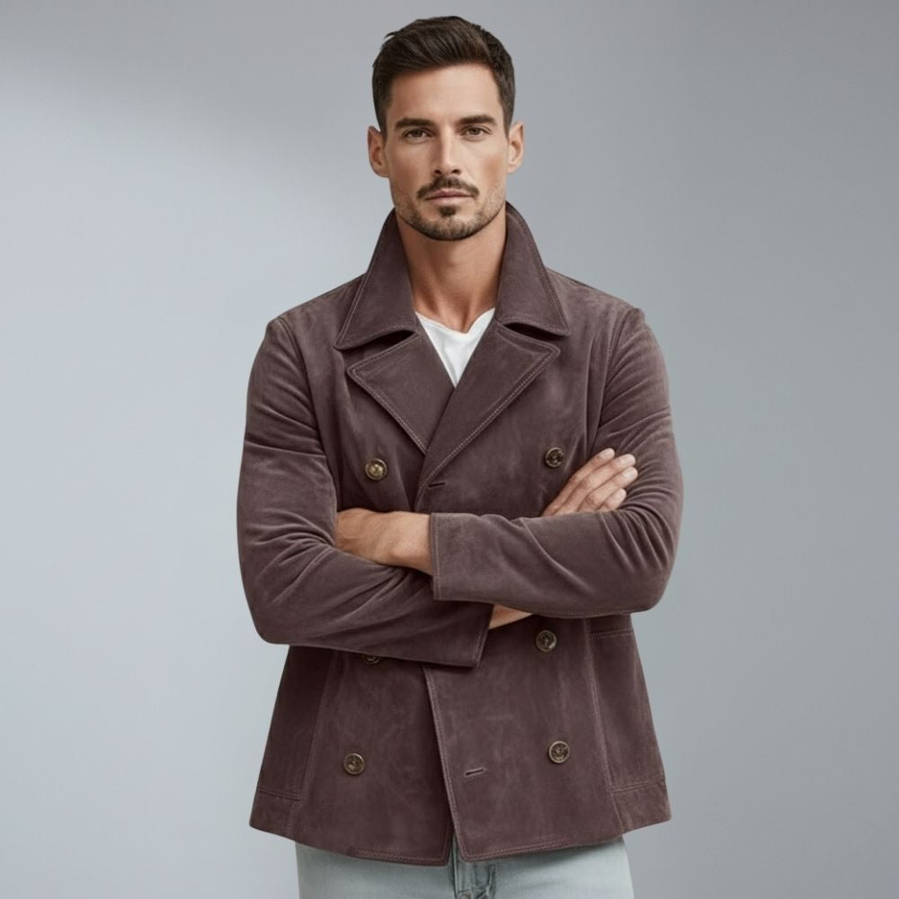 Men's slim fit double-breasted lapel jacket