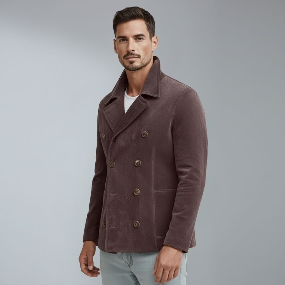 Men's slim fit double-breasted lapel jacket