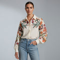 Women's floral printed long sleeve blouse