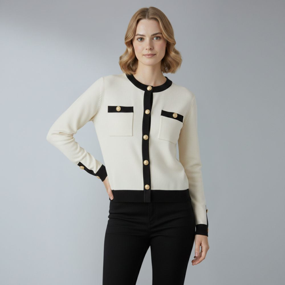 Women’s gold-tone buttons knitted cardigan
