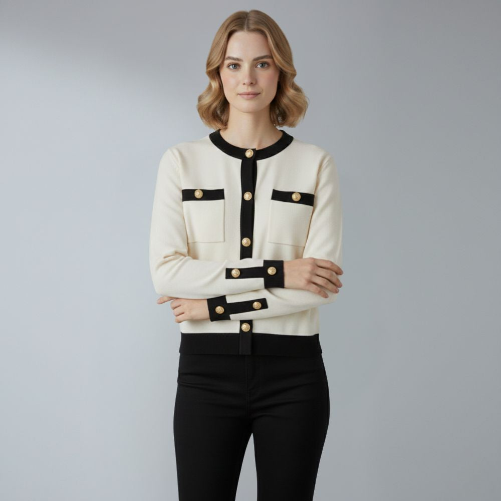 Women’s gold-tone buttons knitted cardigan