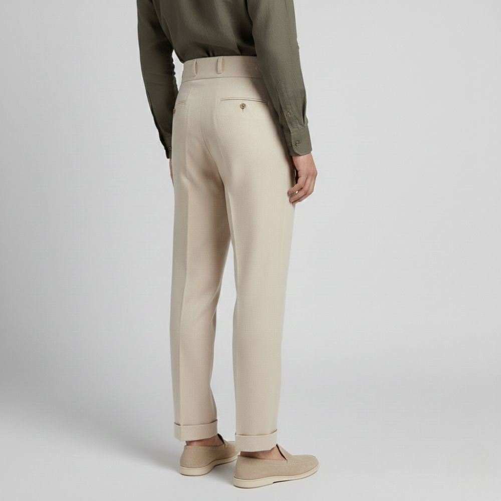 Men's summer high waist straight trouser