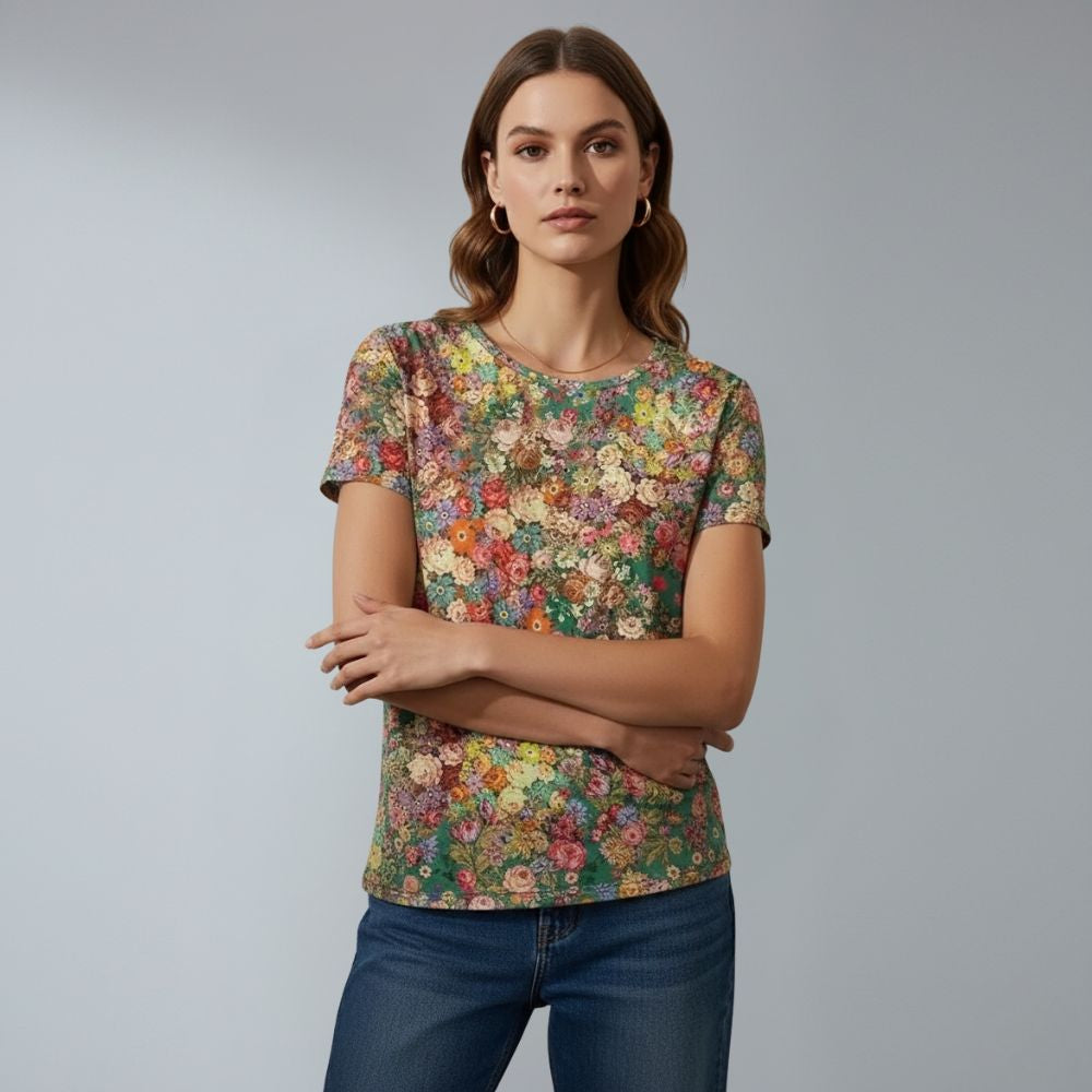 Womens floral crew neck t-shirt