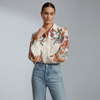Women's floral printed long sleeve blouse