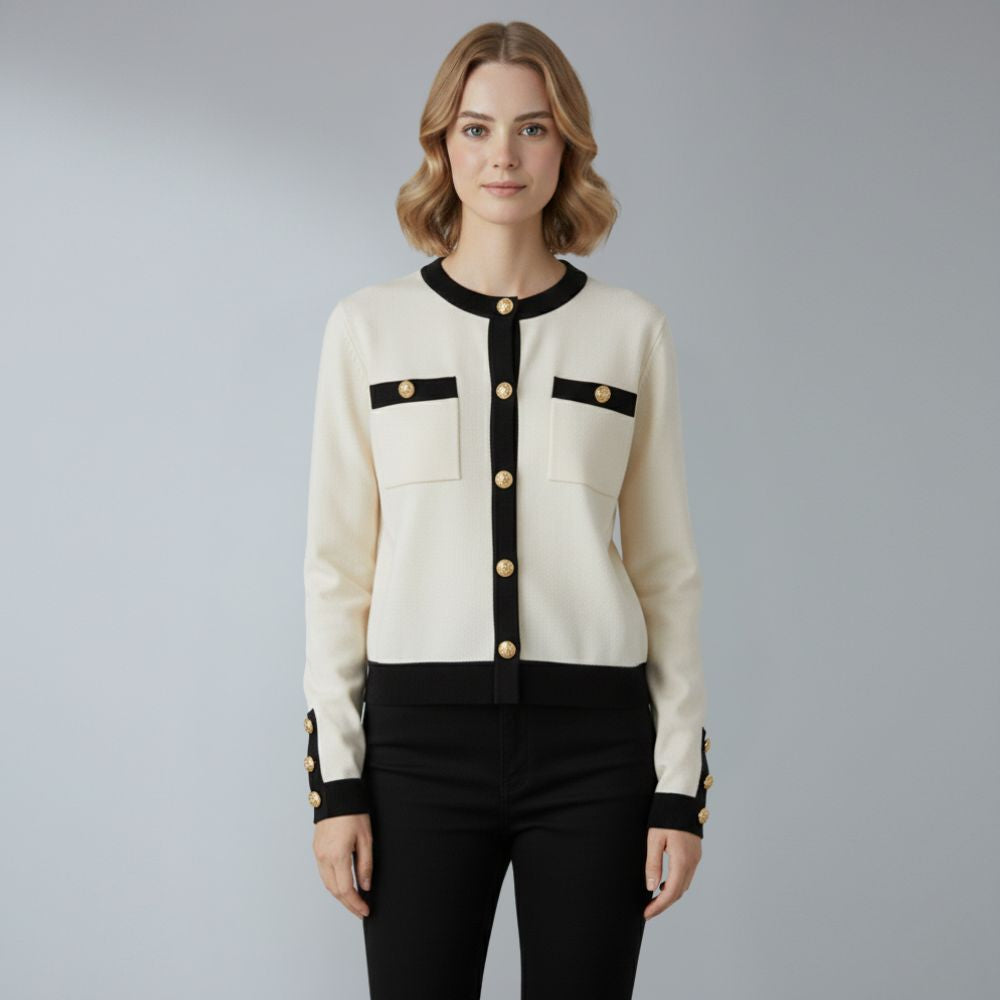 Women’s gold-tone buttons knitted cardigan