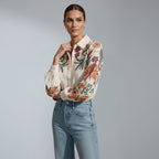 Women's floral printed long sleeve blouse