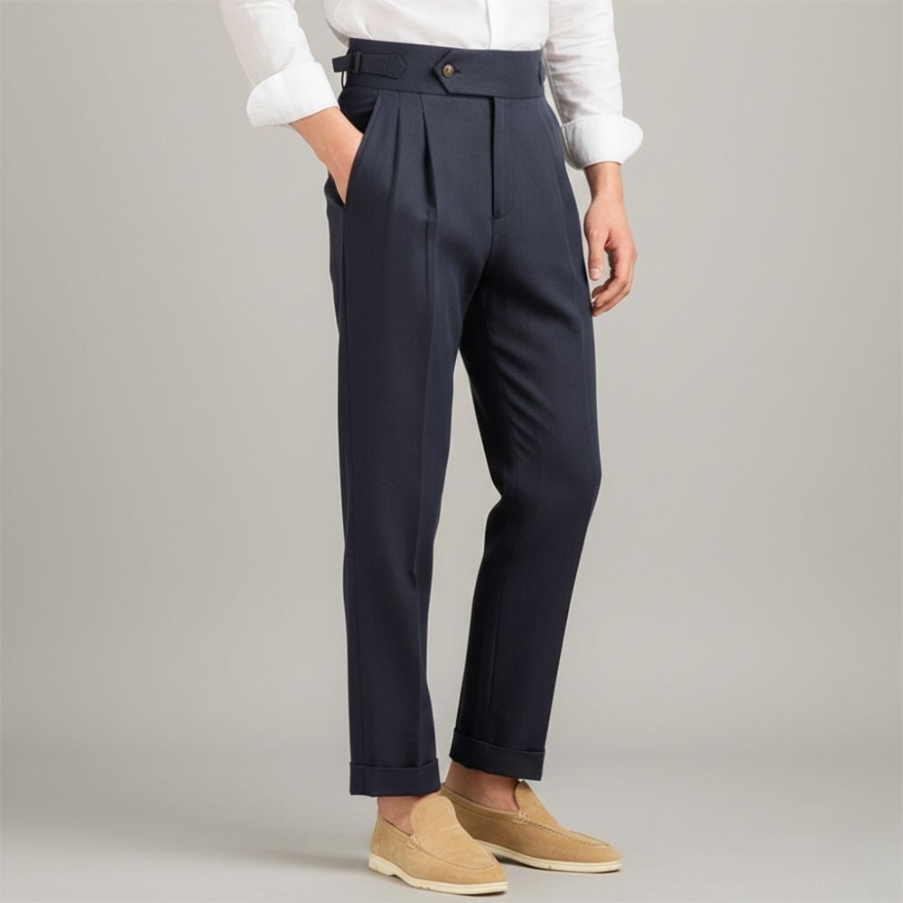 Men's summer high waist straight trouser