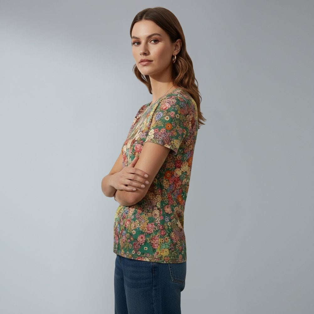 Womens floral crew neck t-shirt